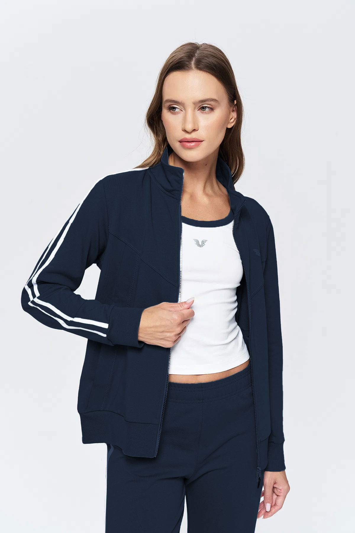 Kadın Lacivert Dik Yakalı 3'lü Eşofman Takım| 9907 - BİLCEE (1)