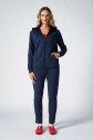 Kadın Lacivert Fashion Yumuşak Dokulu Fırçalı Kapüşonlu Eşofman Takım 4037 - 5