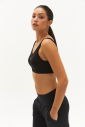 Kadın Siyah Likralı Pedli Spor Crop Toparlayıcı Bra Sporcu Sütyeni Büstiyer | 0819 - 8