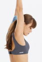 Kadın Gri Likralı Pedli Spor Crop Toparlayıcı Bra Sporcu Sütyeni Büstiyer 0819 - 3