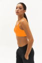 Kadın Turuncu Likralı Pedli Spor Crop Toparlayıcı Bra Sporcu Sütyeni Büstiyer | 0819 - 8