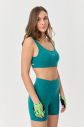 Kadın Yeşil Likralı Pedli Spor Crop Toparlayıcı Bra Sporcu Sütyeni Büstiyer | 0819 - 8