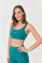 Kadın Yeşil Likralı Pedli Spor Crop Toparlayıcı Bra Sporcu Sütyeni Büstiyer | 0819 - 10