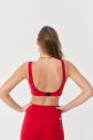 Kadın Kırmızı Likralı Pedli Spor Crop Toparlayıcı Bra Sporcu Sütyeni Büstiyer 0819 - 7