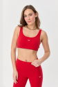 Kadın Kırmızı Likralı Pedli Spor Crop Toparlayıcı Bra Sporcu Sütyeni Büstiyer 0819 - 4
