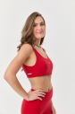Kadın Kırmızı Likralı Pedli Spor Crop Toparlayıcı Bra Sporcu Sütyeni Büstiyer 0819 - 6