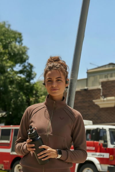 Kadın Açık Kahve Modal Şerit Detaylı Eşofman Takım 4799 