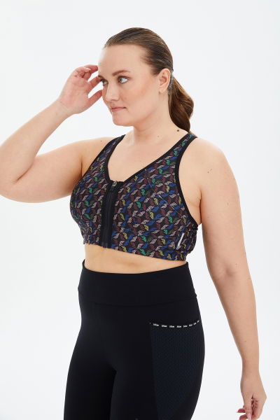 Kadın Wings Önden Fermuarlı Spor Fashion Crop Top Toparlayıcı Bra Sporcu Sütyeni Büstiyer 0664