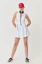 Kadın Beyaz Önü Fermuarlı Yüzücü Taytlı Tenis Elbise | 0078 - 1