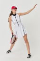 Kadın Beyaz Önü Fermuarlı Yüzücü Taytlı Tenis Elbise | 0078 - 4