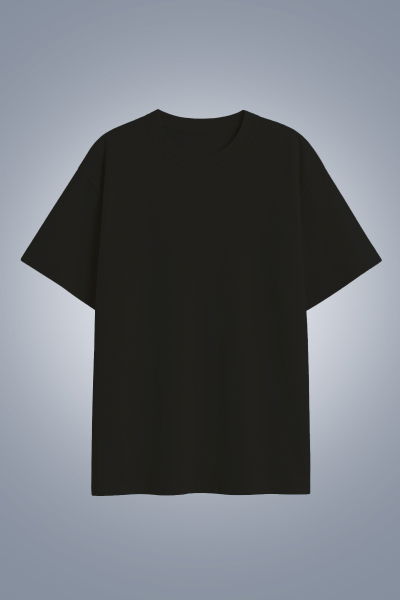 Kadın Siyah Oversize Tişört | 4583 