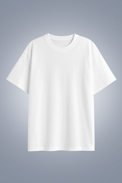 Kadın Beyaz Oversize Tişört | 4583 