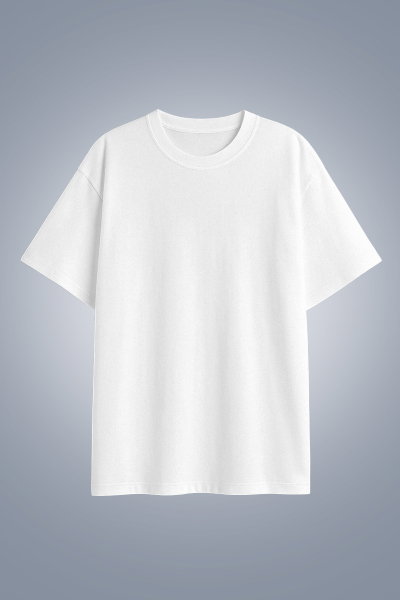 Kadın Beyaz Oversize Tişört | 4583 