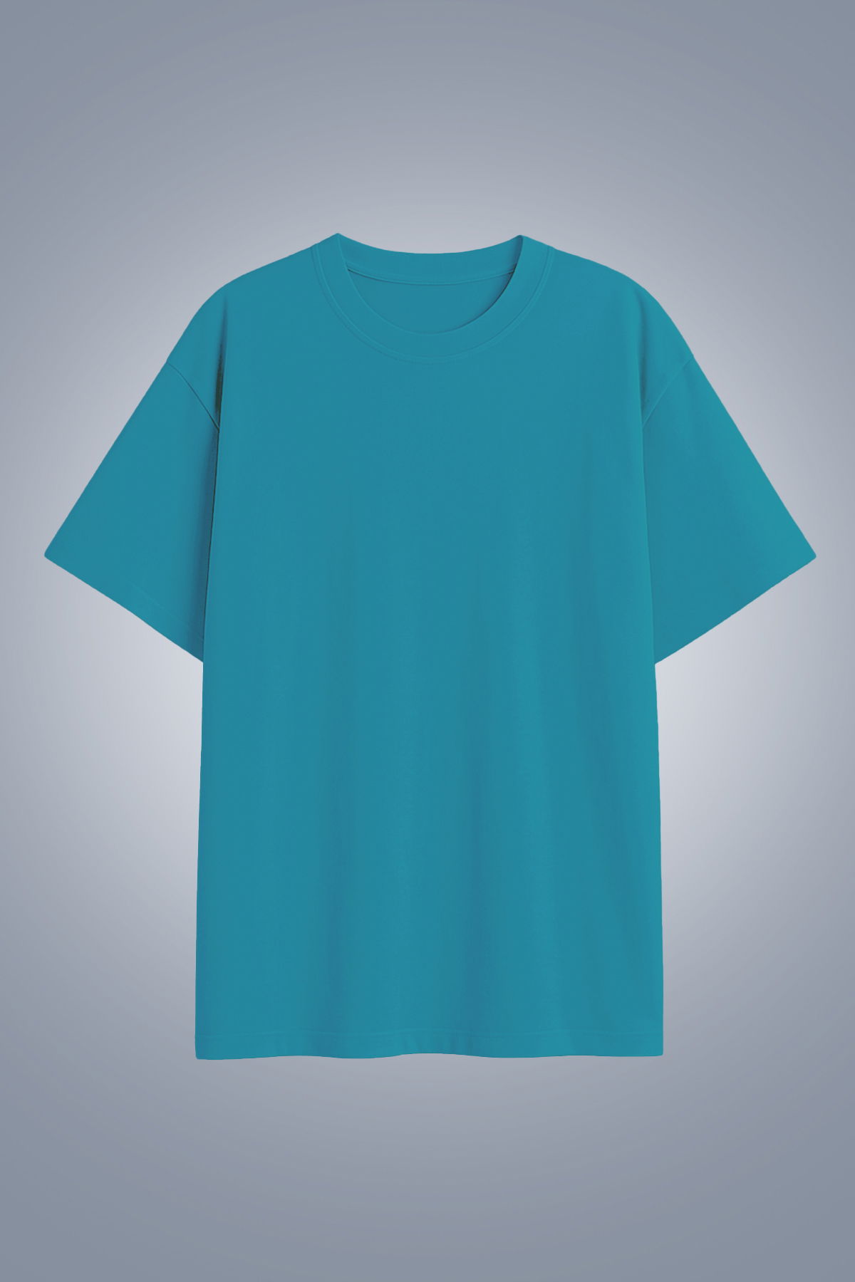 Kadın Mavi Oversize Tişört | 4583 - BİLCEE