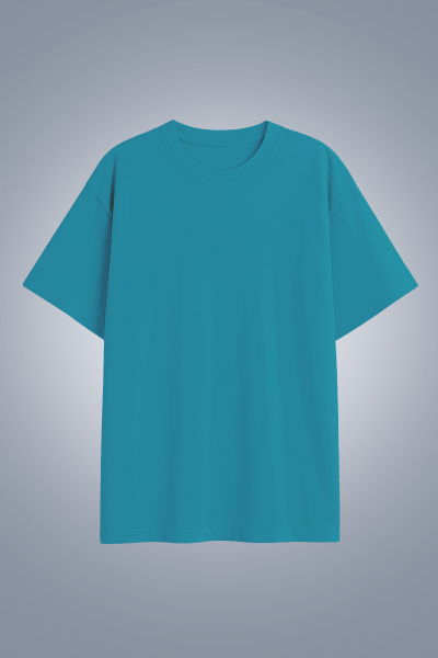 Kadın Mavi Oversize Tişört | 4583 