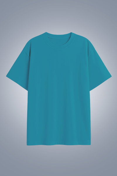 Kadın Mavi Oversize Tişört | 4583 