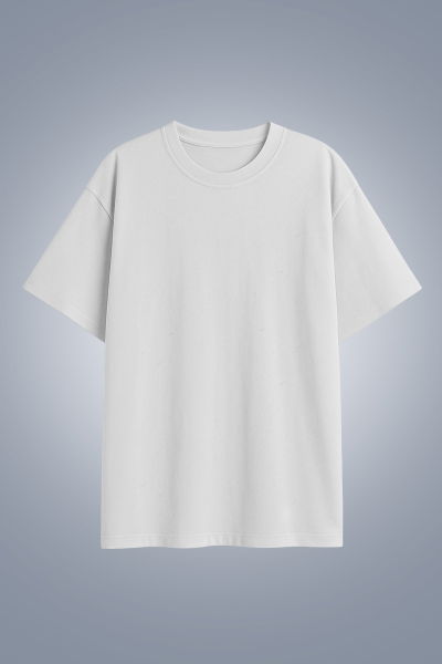 Kadın Gri Melanj Oversize Tişört | 4583 