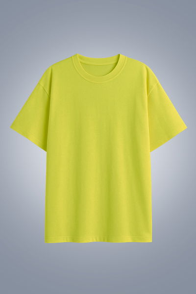 Kadın Sarı Oversize Tişört | 4583 