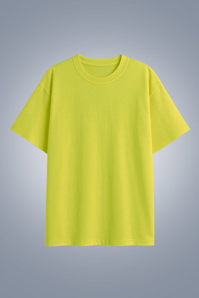 Kadın Sarı Oversize Tişört | 4583 