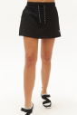 Kadın Siyah Pamuk Likralı Sporcu Şortlu Mini Boy Etek | 0702 - 3