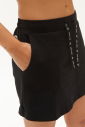 Kadın Siyah Pamuk Likralı Sporcu Şortlu Mini Boy Etek | 0702 - 10
