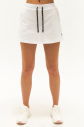 Kadın Beyaz Pamuk Likralı Sporcu Şortlu Mini Boy Etek | 0702 - 5
