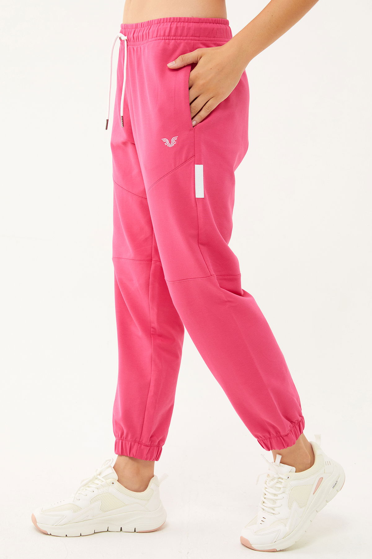 Kadın Fuşya Organik Pamuklu Bol Spor Eşofman Altı | 0722 - BİLCEE