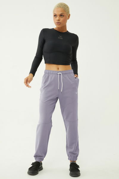 Kadın Açık Granit Organik Pamuklu Bol Spor Eşofman Altı | 0722 