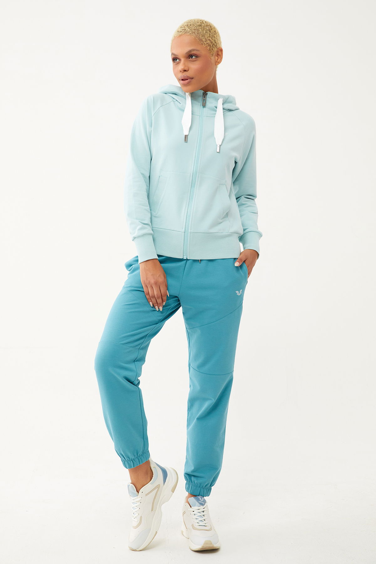 Kadın Koyu Yeşil Organik Pamuklu Bol Spor Eşofman Altı | 0722 - BİLCEE (1)