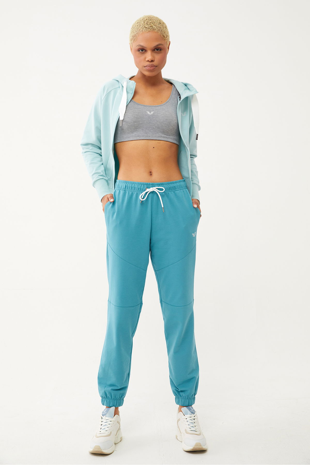 Kadın Koyu Yeşil Organik Pamuklu Bol Spor Eşofman Altı | 0722 - BİLCEE