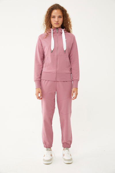 Kadın Pudra Organik Pamuklu Bol Spor Eşofman Altı | 0722 