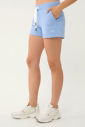 Kadın Koyu Mavi İpli Organik Pamuklu Kısa Fit Spor Şort | 0665 - 2