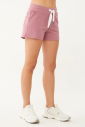 Kadın Pudra İpli Organik Pamuklu Kısa Fit Spor Şort | 0665 - 6