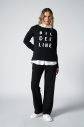 Kadın Siyah Organik Pamuklu İçi Tüylü Sweatshirt | 0719 - 4