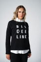 Kadın Siyah Organik Pamuklu İçi Tüylü Sweatshirt | 0719 - 6
