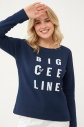 Kadın Lacivert Organik Pamuklu İçi Tüylü Sweatshirt | 0719 - 1