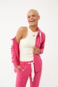 Kadın Fuşya Organik Pamuklu Spor Eşofman Üstü | 0728 - 12