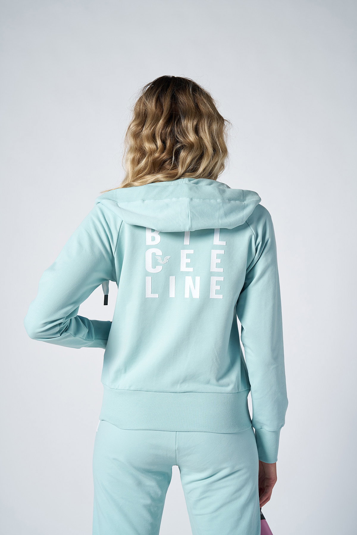 Kadın Nil Yeşili Organik Pamuklu Spor Eşofman Üstü | 0728 - BİLCEE (1)