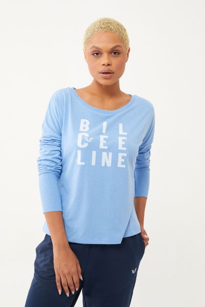 Kadın Koyu Mavi Organik Pamuklu Yumuşak Dokulu Uzun Kollu Spor Tişört 0799 