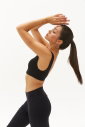 Kadın Siyah Organik Pamuklu Destekli Spor ve Günlük Crop Top Bra Sporcu Sütyeni | 0148 - 8