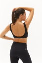Kadın Siyah Organik Pamuklu Destekli Spor ve Günlük Crop Top Bra Sporcu Sütyeni | 0148 - 9