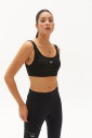 Kadın Siyah Organik Pamuklu Destekli Spor ve Günlük Crop Top Bra Sporcu Sütyeni | 0148 - 10