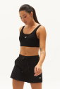 Kadın Siyah Organik Pamuklu Destekli Spor ve Günlük Crop Top Bra Sporcu Sütyeni | 0148 - 14