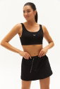 Kadın Siyah Organik Pamuklu Destekli Spor ve Günlük Crop Top Bra Sporcu Sütyeni | 0148 - 16