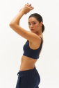 Kadın Lacivert Pamuklu Destekli Spor ve Günlük Crop Top Bra Sporcu Sütyeni | 0148 - 8