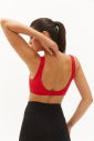 Kadın Kırmızı Organik Pamuklu Destekli Spor ve Günlük Crop Top Bra Sporcu Sütyeni | 0148 - 13