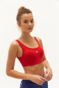 Kadın Kırmızı Organik Pamuklu Destekli Spor ve Günlük Crop Top Bra Sporcu Sütyeni | 0148 - 9