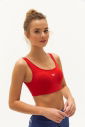 Kadın Kırmızı Organik Pamuklu Destekli Spor ve Günlük Crop Top Bra Sporcu Sütyeni | 0148 - 9