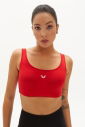 Kadın Kırmızı Organik Pamuklu Destekli Spor ve Günlük Crop Top Bra Sporcu Sütyeni | 0148 - 15