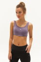Kadın Lila Organik Pamuklu Destekli Spor ve Günlük Crop Top Bra Sporcu Sütyeni | 0148 - 9